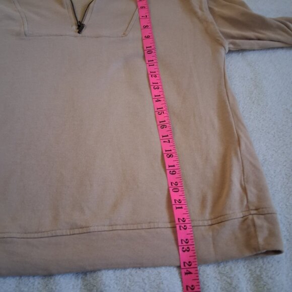 Laurie Felt Los Angeles Women's Size S Tan Quarter-Zip Pull Over Light Sweater - Picture 11 of 11